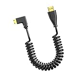 JINPIAOPIAO HDTV 4Kコイルケーブル 90度直角HDTVオス→HDTVオスアダプター スプリングスパイラルコード 4K@60Hz 1080P