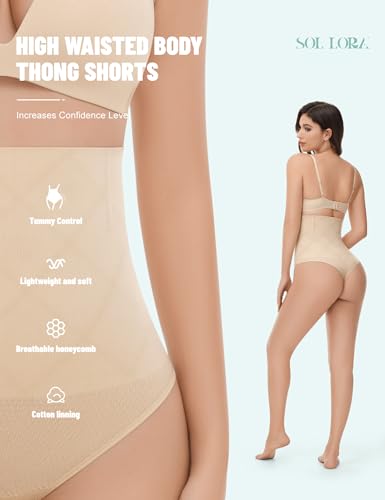 Thong Shapewear for Women Tummy Control High Waisted Body Shaper Underwear Seamless Shaping Panties2