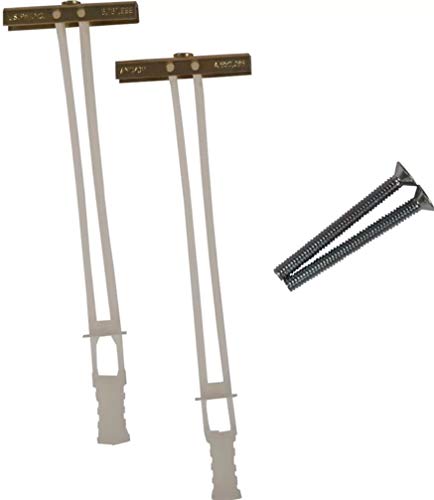 Crimson HT2 Toggle Bolts (Two-pack), Silver, Mounts to Drywall, Comes with 1/4 x 2 1/2