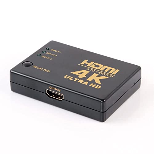 Image of Tobo - 3 Port HDMI Switch Box Switcher Splitter 3 in 1 Out High Speed Port Supports 3D 1080P.(Black) TD-472H