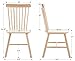 DM Furniture Dining Room Chairs Set of 6, Windsor Dining Chair with Spindle Back, Farmhouse Armless Side Chair, Solid Wood French Country Kitchen Chairs for Home/Patio/Restaurant, Natual