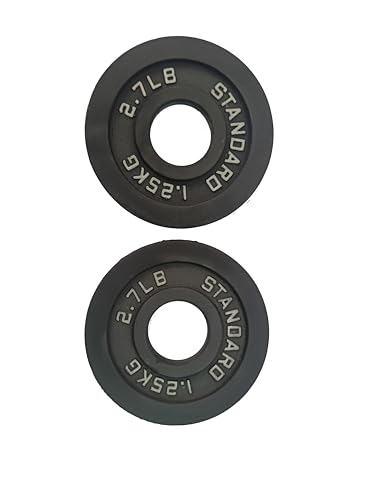 Image of Standard Olympic Weight Plates, with Handles & 51MM Diameter, Cast Iron Coated Professional Weight Plate Pair for Dumbbells & Exercise, Spare Gym Weight Plates for Strength Training, Dumbbell Plates.(1.25kg Set of 2)