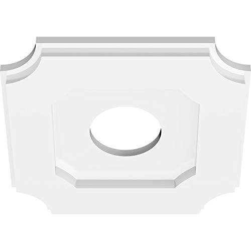 Image of Ekena Millwork CMP10LE-03000 Locke Architectural Grade PVC Contemporary Urethane Ceiling Medallions 10 inchOD x 3 inchID x 6 inchC x 1 inchP