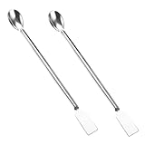 2 Stück Laborlöffel Langer Griff Mikrolöffel für Handhabung von Graphitadditiven Laborsampling und Industrielle Anwendungen
