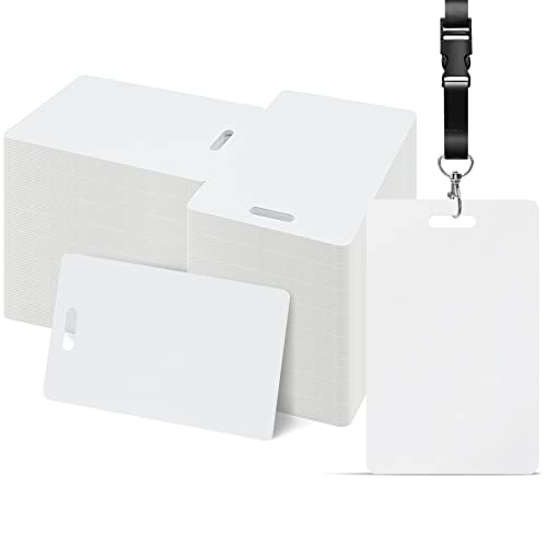 Uzant Pack of 500 White PVC Cards with Vertical Slot Punch on Short Side, CR80 30 mil Standard...