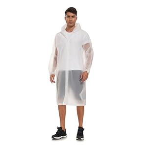 SaphiRose Extra Long Rain Ponchos for Adults – EVA Rain Coats Waterproof Unisex Rain Jacket with Drawstring Hood