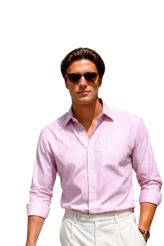 Image of Louis Philippe Men's Slim Fit Easy to Iron Everyday wear Premium Cotton Full Sleeve Checks Formal Shirt
