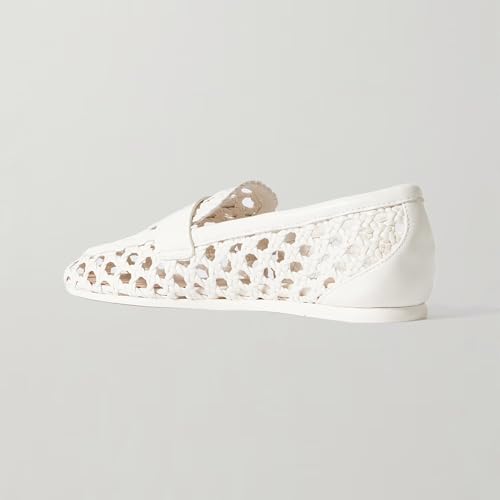 Image of Woven Penny Loafers for Women Slip On Loafers Shoes Dressy Casual Comfort Woven Closed Round Toe Flats Shoes Moccasins Work Office Church Daily Walking Business
