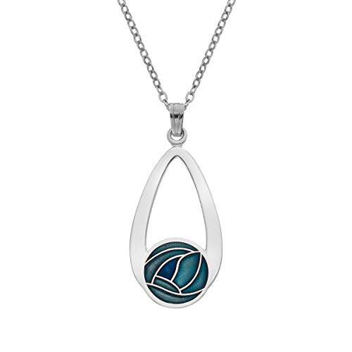 Collier pendentif goutte Mackintosh émail turquoise pour sublimer vos tenues