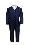 in Trendfarbe Blau Märchenburg® 4 TLG. festlicher Jungen Anzug Kombinationen Jacke, Weste, Hose und Hemd in blau für Kommunion Konfirmation Hochzeit Party (152)