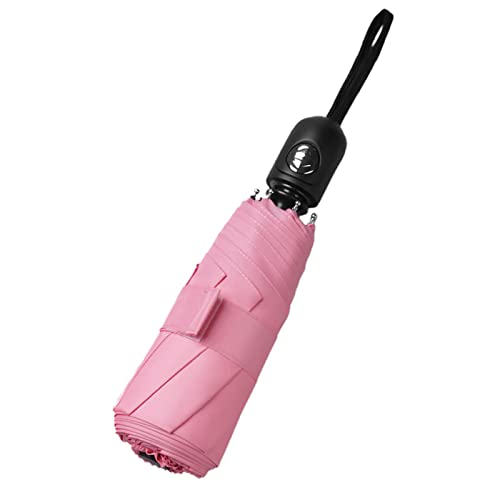 MIFTY Paraguas Plegable A Prueba De Viento 8 Ribs, Apertura Y Cierre Automáticos, Paraguas De Bolsillo De 6 Colores, Paraguas De Protección UV, Pequeño, Compacto, Ligero, Fuerte, Mini,Rosado Cover