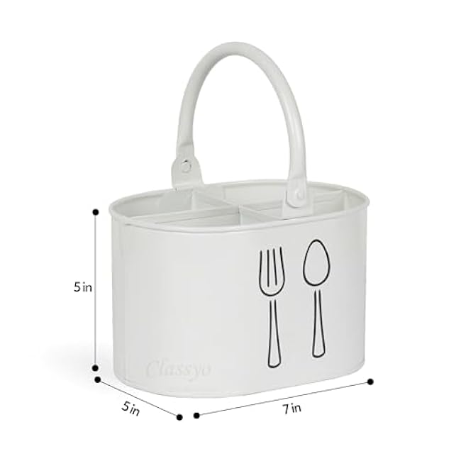 Silverware Holder for Countertop, Spoon Holder & Cutlery Organizer, Utensil Holder for Party, Flatware Caddy, Silverware Holder for Party (Ivory)