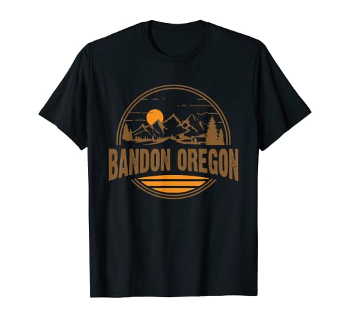 Vintage Bandon, Oregon Mountain Hiking Souvenir Print T-Shirt