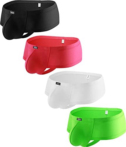 iKingsky Men's Modal Cheeky Boxer Briefs Sexy Brazilian Back Mens Underwear Low Rise Mini Cheek Thong Soft Under Panties