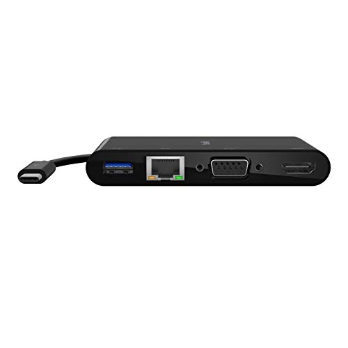 Image of Belkin 4-in-1 USB-C Hub, MultiPort Docking Station for iPad, iPad Mini, & MacBook, Mac Mini, MacBook Air, MacBook Pro with USB-C Gigabit Ethernet, USB-A 3.0, VGA, & 4K HDMI