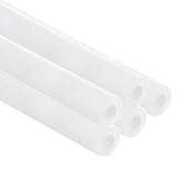 QUARKZMAN 5 Stück 0.39 Zoll 3.3 Fuß Rohrisolierschaumrohr Hohles Rohr Für Outdoor Winter Frostschutz Heiß Kalt Wasserrohr Weiß Außendurchmesser 0.87