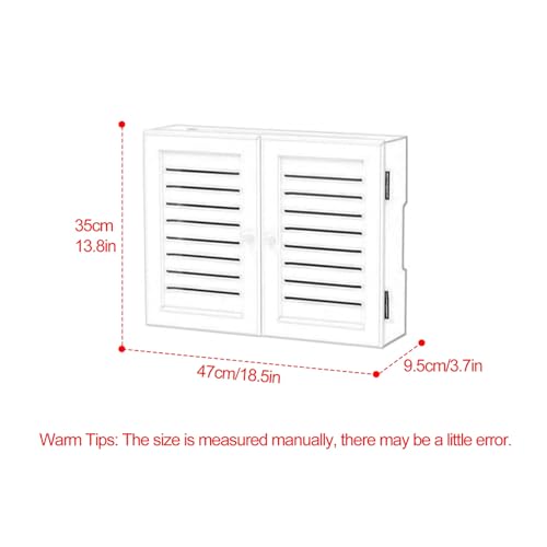 Armoire à routeur décorative WiFi - Boîte de rangement murale pour modem et gestion des câbles - Blanc élégant - Pour décoration d'intérieur