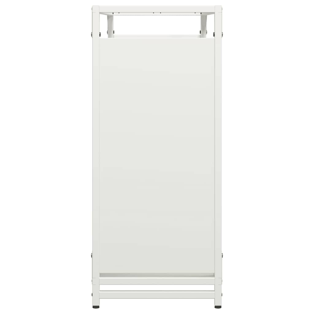 Brokky 864204 Rastrelliera per Legna da Ardere Bianca 90x28x65 cm Legnaia da Esterno in Metallo, Ripiano per Legna da Ardere, Portalegna
