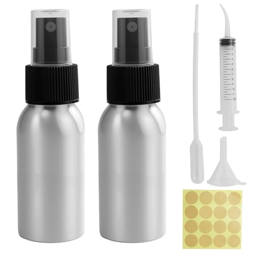 2Pz Vaporizzatore Piccolo,50ml Spray Bottle Lega Di Alluminio Nebulizzatore Acqua,Mini Vuoto Atomizzatore Da Riempire Flacone Spray A Pompa Per Acqua Profumo Cosmetico Liquido Oli Essenziali