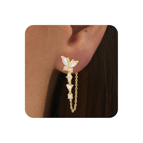 Gold Earrings for Women Trendy 14K Plated Hypoallergenic Dangle Earring Gold Earrings Fashion Jewelry for Women