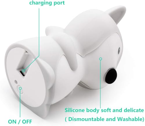 Animal Fox Kids Night Light, Cute Children's Room LED Bedside Rechargeable Child Lamp with Changeable RGB 9 Colors for Boy/Girl/Adult/Baby, Compatible with Touch-Control & Remote Control