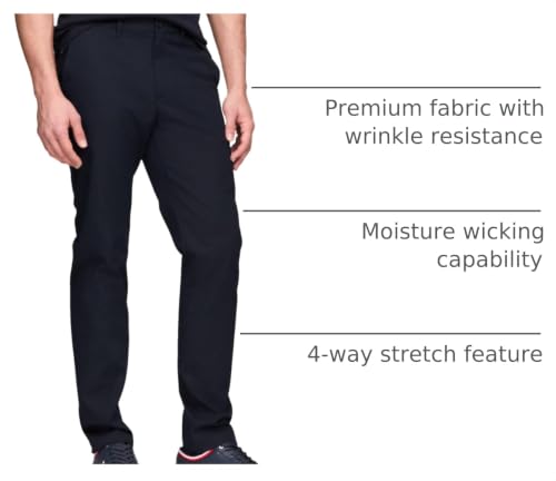 Image of Tommy Hilfiger Men's Casual Moisture Wicking Wrinkle Resistant Stretch Performance Pants in Straight Fit