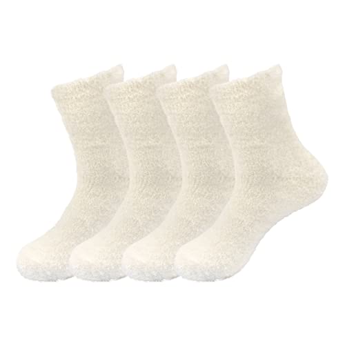Image of BambooMN Women's Super Soft and Cozy Feather Light Fuzzy Socks - Multiple Color Options - Two Sizes - Value Packs