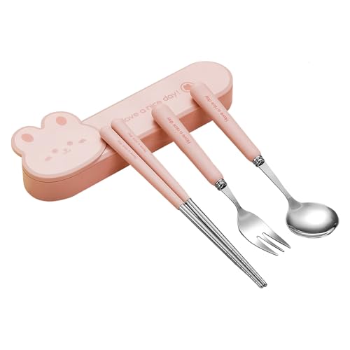 Utensilios de viaje de acero inoxidable, juego de cubiertos portátiles | Juego de cubiertos reutilizables para exteriores | Paquete de cubiertos reutilizable, fiambrera, tenedor, cuchara, vajilla para