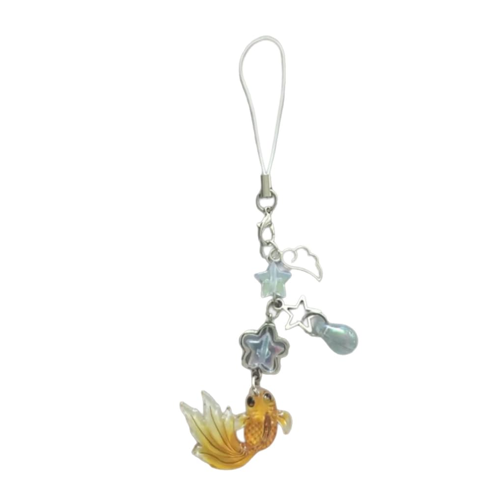 yanwuwa Vibranting Handmade Fish Star Bead Phone Charm Pendant Sturdy Acrylics Materials with Adjustable Length Designs