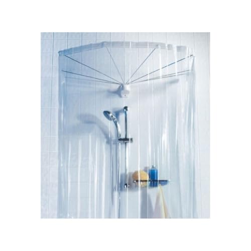Spirella colección Cortina baño (sin Brazos) de 200x170 cm, para la estructura Ombrella, Kollektion Duschvorhang ohne Arme, 200 x 170 cm, transparent, White, 200x170cm