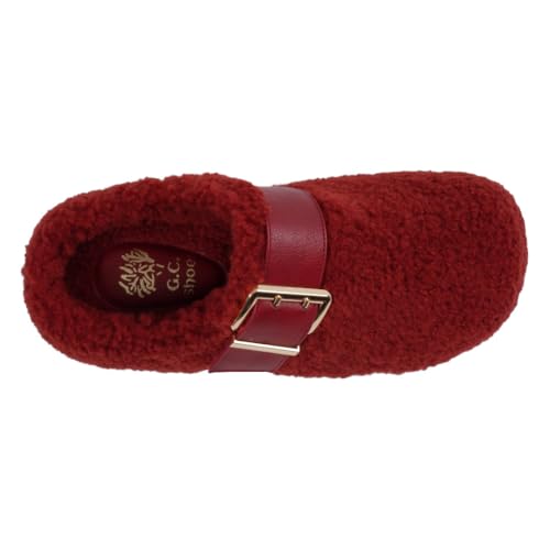 GC Shoes Women's Patsy Flat Sandals with Cozy Mule Slip-On Design, Cushioned Sole and Textured Upper with Buckle3