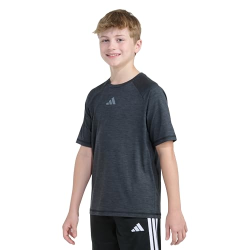 Image of Adidas Boys Short Sleeve Raglan Poly Tee