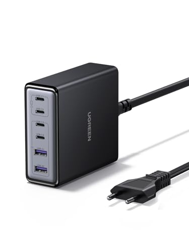 UGREEN Zapix Cargador USB C 100W, Estación de Carga GAN con 6 Puertos, Cargador de Sobremesa, Compatible con iPhone 17 Pro MAX Air Serie 16-8, Galaxy S25, S24, A15, Pixel 9, iPads, MacBook Air