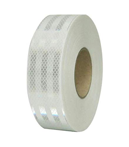 Image of MINSALES� Reflective Radium Waterproof Warning Tape For road safety purpose Night Safety Sticker High Intensity Conspicuity White 2 Inch x 50 Meter (White)