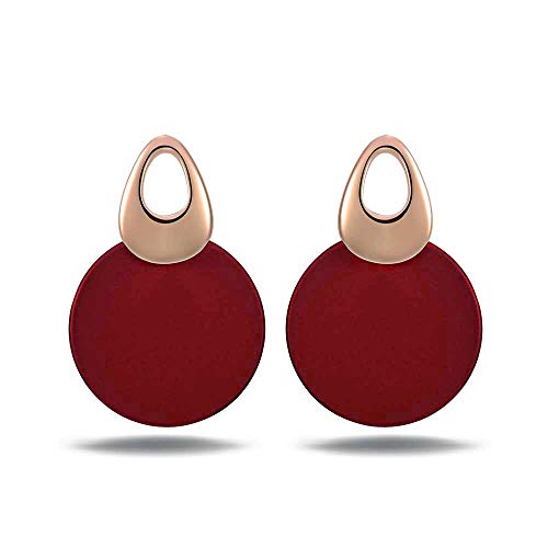 Pendientes Viennois redondos, curvados, con discos de pintura mate para mujer, joyas para regalar