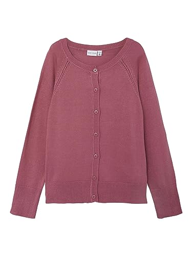 NAME IT M dchen Nkfvioni Ls Knit Card Ll Noos Strickjacke, Rose Wine, 50 EU