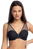 GAIA Dame Halbversteifter BH Schalen Netz Glatt Klassisch Träger 1124 Hera, Schwarz,70C