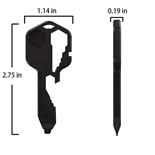 24 in 1 Multi-Tool Key，Key Pocket Tool for Universal Gadget Functions，Stainless Steel Keychain Multi-Tools for Screwdriver, Bottle Opener, Drill Driver, Box Cutter, Wrench, Ruler - Thumbnail 2
