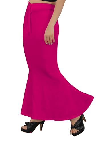 Image of Women's Polyester Blend Shapewear Patticoat Fishcut Flare Pattern Stretchable Drawstring Waist Maxi Length and Slim Fit Body Shaper Peticoat for Saree Daily Use Peticoat
