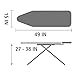 Brabantia Size B Ironing Board (49x15 in) 7 Height Options, Adjustable Steam Iron Rest Holder (Ice Water) Non-Slip Feet, Anti-Collapse Child Locks
