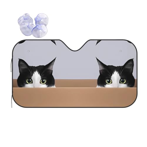 サンシェード 車 フロント フロントサンシェード カーサンシェード 北欧 猫柄 遮光サンシェード 遮光 断熱 日除け Uvカット 吸盤付き 車用品 M