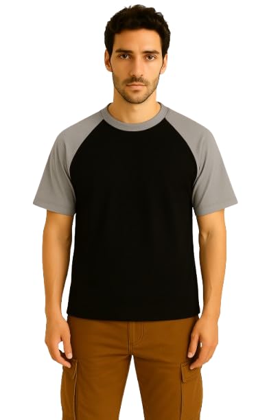 Image of KG3 Men's Regular Fit Round Neck Half Sleeves Solid Casual Wear T-Shirt I Unisex Regular Cotton Combo of 2 Solid Color Tshirt