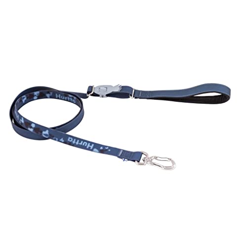 Hurtta Guinzaglio per cani Mudventure, Colore Grigio e Blu, Regolabile 120-180 cm x 15 mm