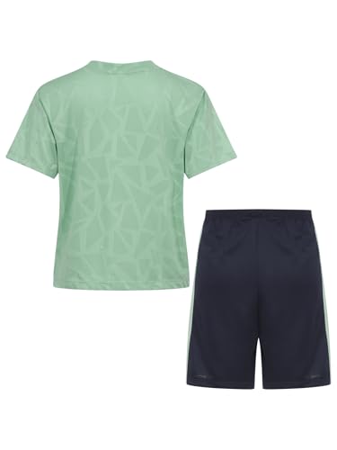 Kids Boys Football Kit Piece Quick Dry Short Sleeve Tshirts With Shorts Basketball Training Uniform2