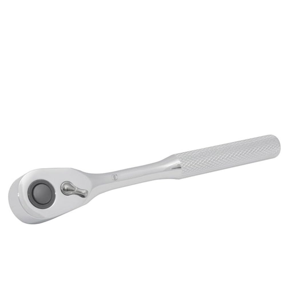 3/8" Drive 48 Geared Teeth Pear Head Style Hand Ratchet, 7" L, Chrome Plated Finish, Mfr: 5249-A