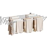 OUUTMEE Wand Wäscheständer Edelstahl Wandtrockner Ausziehbar (Silber, 12-68 cm-E)