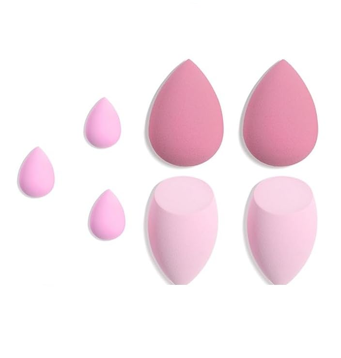 7pcs multi shape makeup puff set for face, soft & reusable beauty blender sponges for foundation, concealer & powder, wet & dry makeup applicator, multiple shapes for easy blending