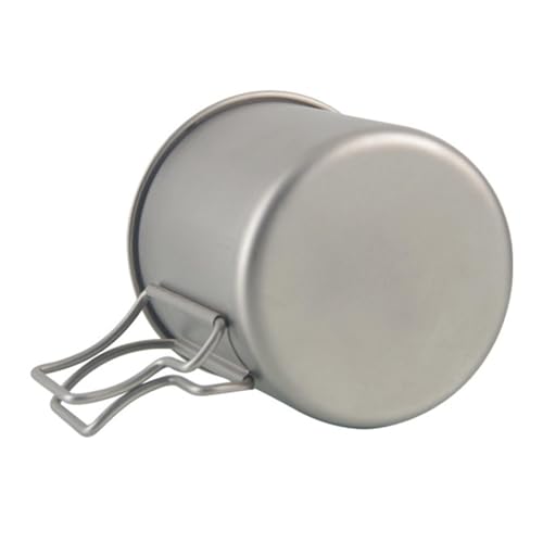 Image of CALANDIS Camping Cup with Foldable Handle Titanium Cup for Backpacking Tour Picnic | Camping Cookware | Camping Cooking Supplies | Camping & Hiking | Outdoor Sports | Sporting Goods