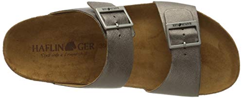 Image of HAFLINGER Andrea Elegant Leather Sandals with Rubber Sole and Cork Latex Footbed Unisex