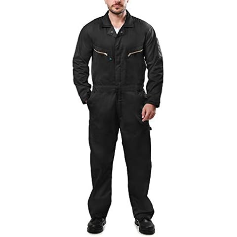 Kolossus Mens Pro-Utility Cotton Blend Long Sleeve Apparel with Zippered Frontal Pockets Black, 3X-Large Cover